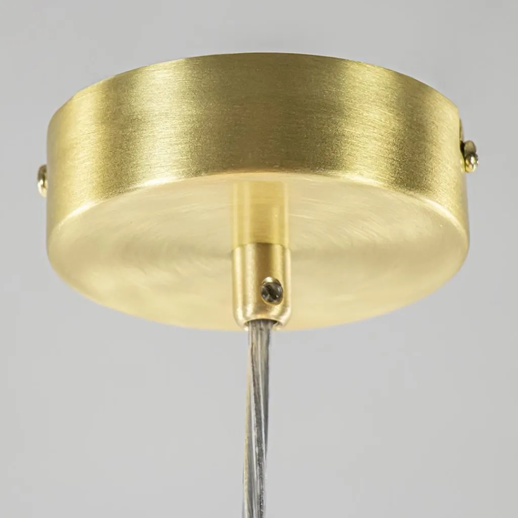Straluma Hanglamp 4L brass met opaal bolglas> Keukenverlichting|Hanglampen