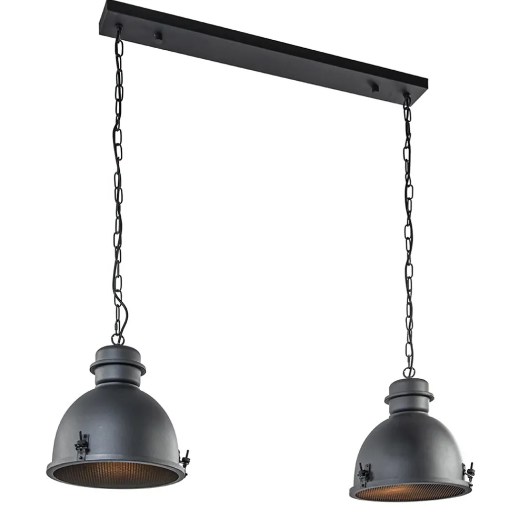 Straluma Hanglamp 2L industrieel zwart/grill> Eettafellampen|Keukenverlichting