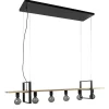 Straluma Hanglamp 6L zwart met houten planken> Eettafellampen|Keukenverlichting