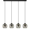 Straluma Hanglamp 4-lichts balk zwart + smoke glas 25cm> Eettafellampen|Pendel Lampen