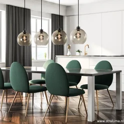 Straluma Hanglamp 4-lichts balk zwart + smoke glas 25cm><noscript><img width=