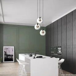 Straluma Hanglamp 3-lichts rond glas helder 25 cm><noscript><img width=