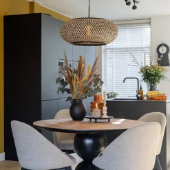 Straluma Hanglamp Maze bamboe/zwart 60cm></noscript> Eettafellampen|Woonkamerlampen