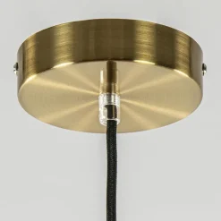 Straluma Hanglamp Medina satin gold/amber glas 30cm></noscript> Light and Living|Woonkamerlampen