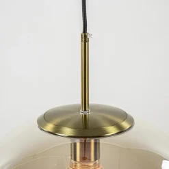Straluma Hanglamp Medina satin gold/amber glas 40cm></noscript> Light and Living|Slaapkamerlampen