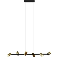 Straluma Hanglamp met spots 6-lichts zwart/goud> Eettafellampen|Kantoorverlichting