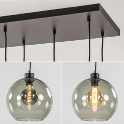 Straluma Hanglamp multipendel 11-L zwart smoke glas 20+25cm></noscript> Eettafellampen|Pendel Lampen