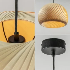 Straluma Hanglamp Nature 50cm hout naturel></noscript> Eettafellampen|Eetkamerverlichting