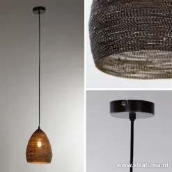 Straluma Hanglamp Nayla zwart/matgoud><noscript><img width=