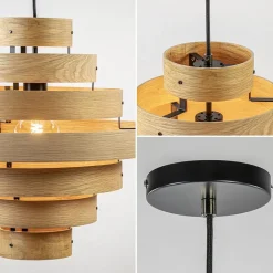 Straluma Hanglamp Oaknut hout 7 ringen></noscript> Eettafellampen|Eetkamerverlichting