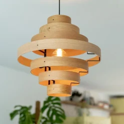 Straluma Hanglamp Oaknut hout 7 ringen></noscript> Eettafellampen|Eetkamerverlichting