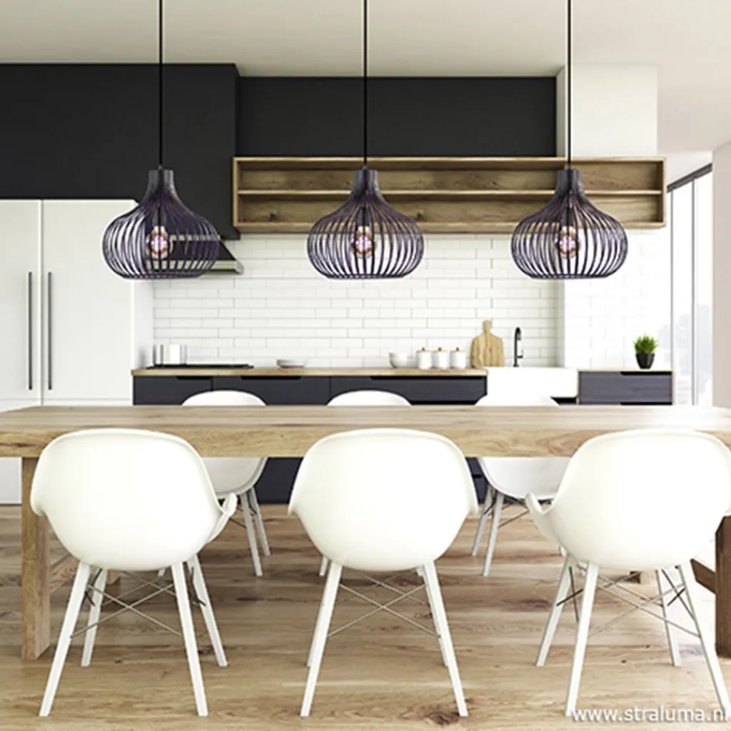 Straluma Hanglamp Onion 3L draad zwart> Eettafellampen|Draadlampen
