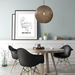 Straluma Hanglamp Oronero bol zwart/goud 60cm></noscript> Eettafellampen|Keukenverlichting