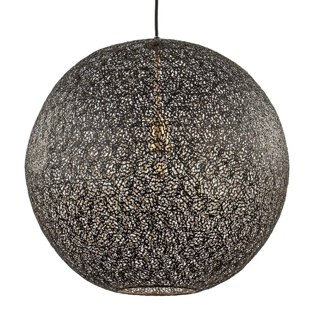 Straluma Hanglamp Oronero bol zwart/goud 50cm> Eettafellampen|Keukenverlichting