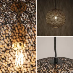 Straluma Hanglamp Oronero bol zwart/goud 40cm></noscript> Eettafellampen|Keukenverlichting