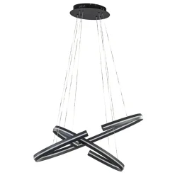 Straluma Hanglamp ovaal dubbel zwart> Hanglampen|Eettafellampen