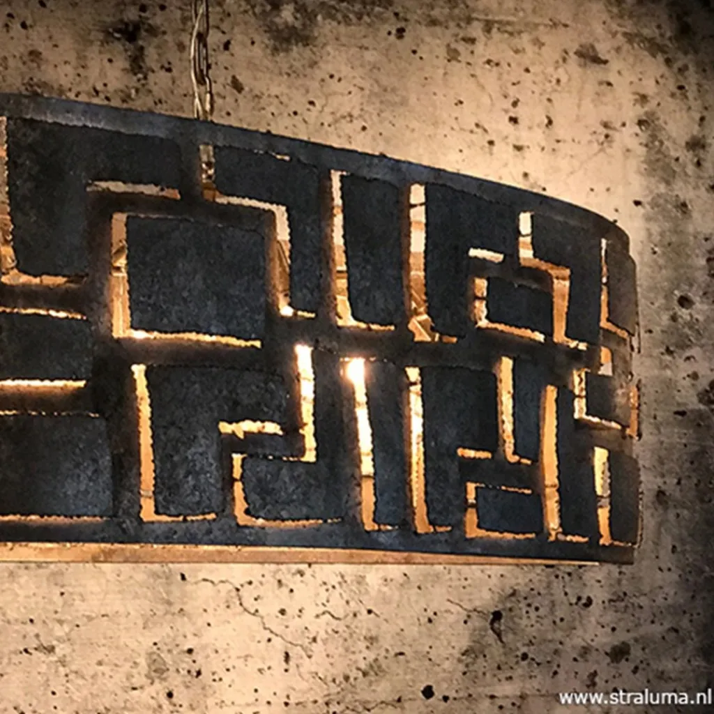 Straluma Hanglamp Pablo ovaal ambachtelijk zilver> Eettafellampen|Keukenverlichting