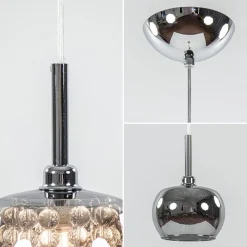 Straluma Hanglamp Pearl klein chroom + smoke glas><noscript><img width=