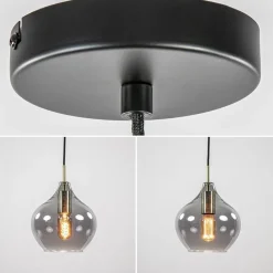 Straluma Hanglamp Rakel 20cm antiek brass+smoke glas></noscript> Light and Living|Woonkamerlampen