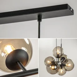 Straluma Hanglamp Random bol 6L zwart met smoke glas><noscript><img width=