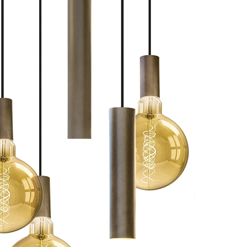 Straluma Hanglamp Riva 5l rond platinum> Eettafellampen|Eetkamerverlichting