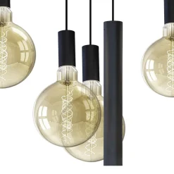 Straluma Hanglamp Riva ovaal 8L zwart></noscript> Eettafellampen|Pendel Lampen