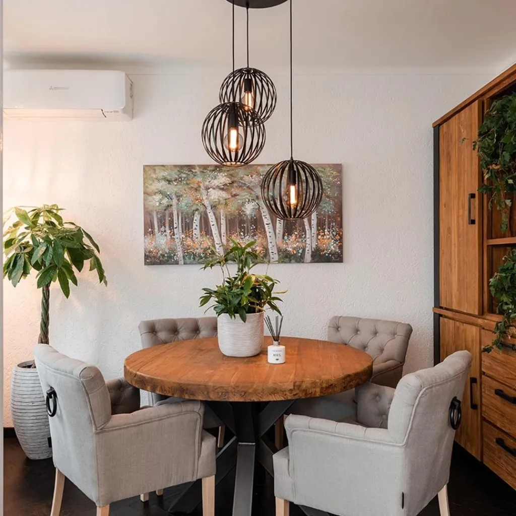 Straluma Hanglamp rond 3-lichts bollen zwart> Pendel Lampen|Slaapkamerlampen