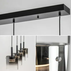Straluma Hanglamp Salerno 4L zwart/gradient smoke></noscript> Hanglampen|Eettafellampen