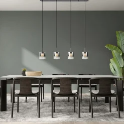 Straluma Hanglamp Salerno 4L zwart/gradient smoke></noscript> Hanglampen|Eettafellampen