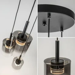 Straluma Hanglamp Salerno 3L zwart/gradient smoke></noscript> Hanglampen|Pendel Lampen