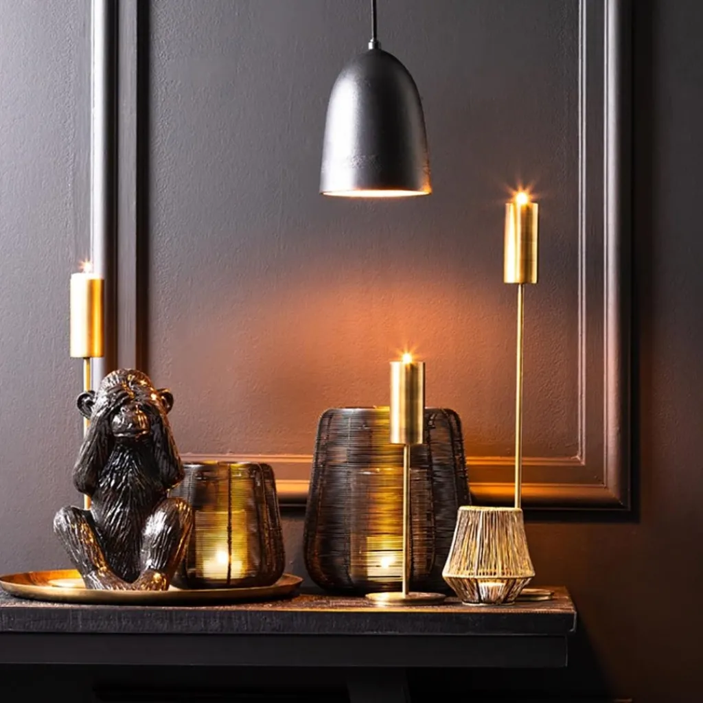 Straluma Hanglamp Sumera robuust metaal zwart/goud> Nachtkastlampen|Halverlichting