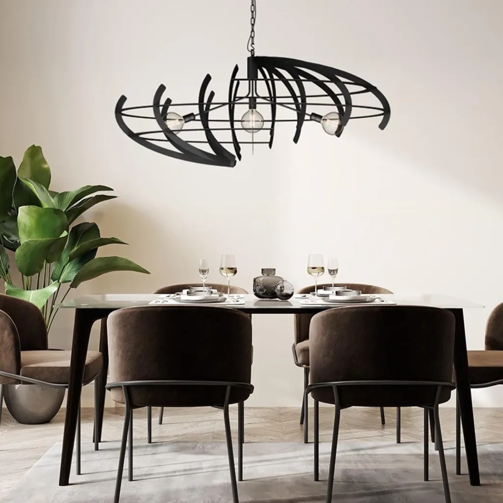 Straluma Hanglamp Terra ovaal zwart> Eettafellampen|Keukenverlichting