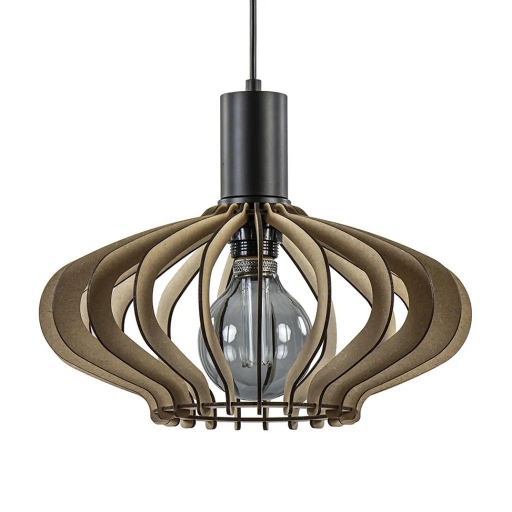 Straluma Hanglamp Ufo naturel hout 35cm> Keukenverlichting|Eetkamerverlichting