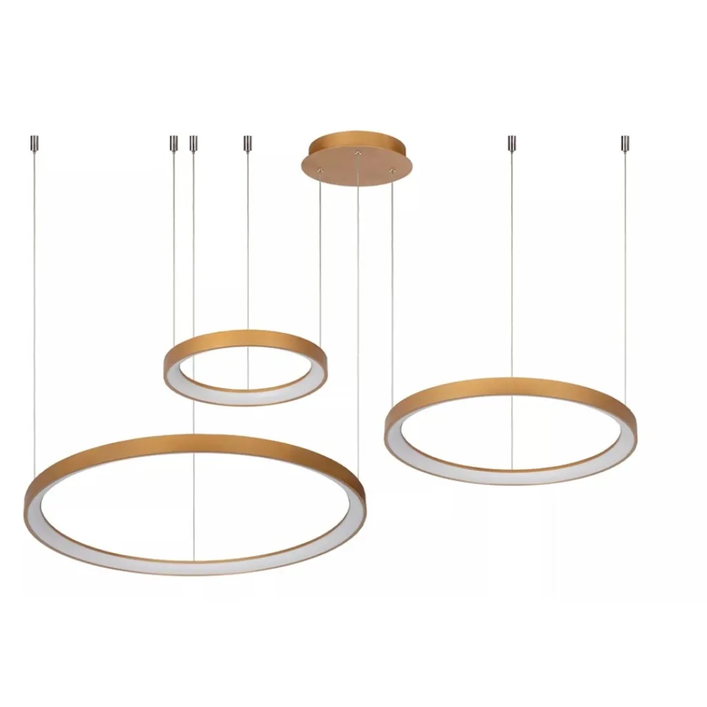 Straluma Hanglamp Vidal 3 ringen matgoud> Hanglampen|Eettafellampen