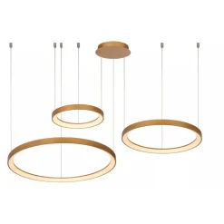 Straluma Hanglamp Vidal 3 ringen matgoud> Hanglampen|Eettafellampen
