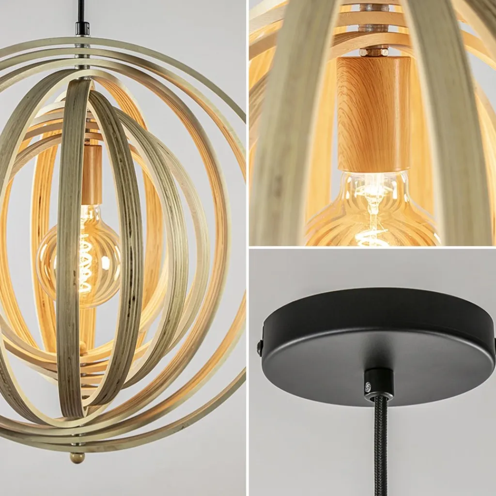 Straluma Hanglamp Woody 44 hout naturel> Hanglampen|Eettafellampen