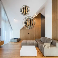 Straluma Hanglamp Woody 44 zwart/naturel hout></noscript> Eettafellampen|Woonkamerlampen