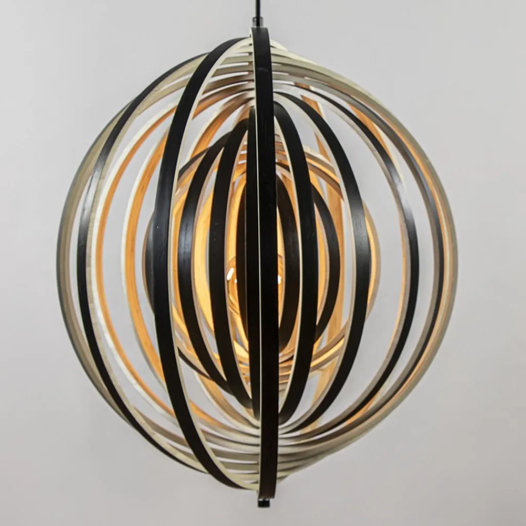 Straluma Hanglamp Woody 59 zwart/naturel hout> Hanglampen|Eettafellampen