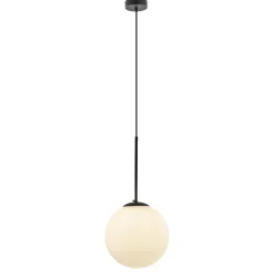Straluma Hanglamp zwart met opaal wit glas 30 cm> Keukenverlichting|Eetkamerverlichting