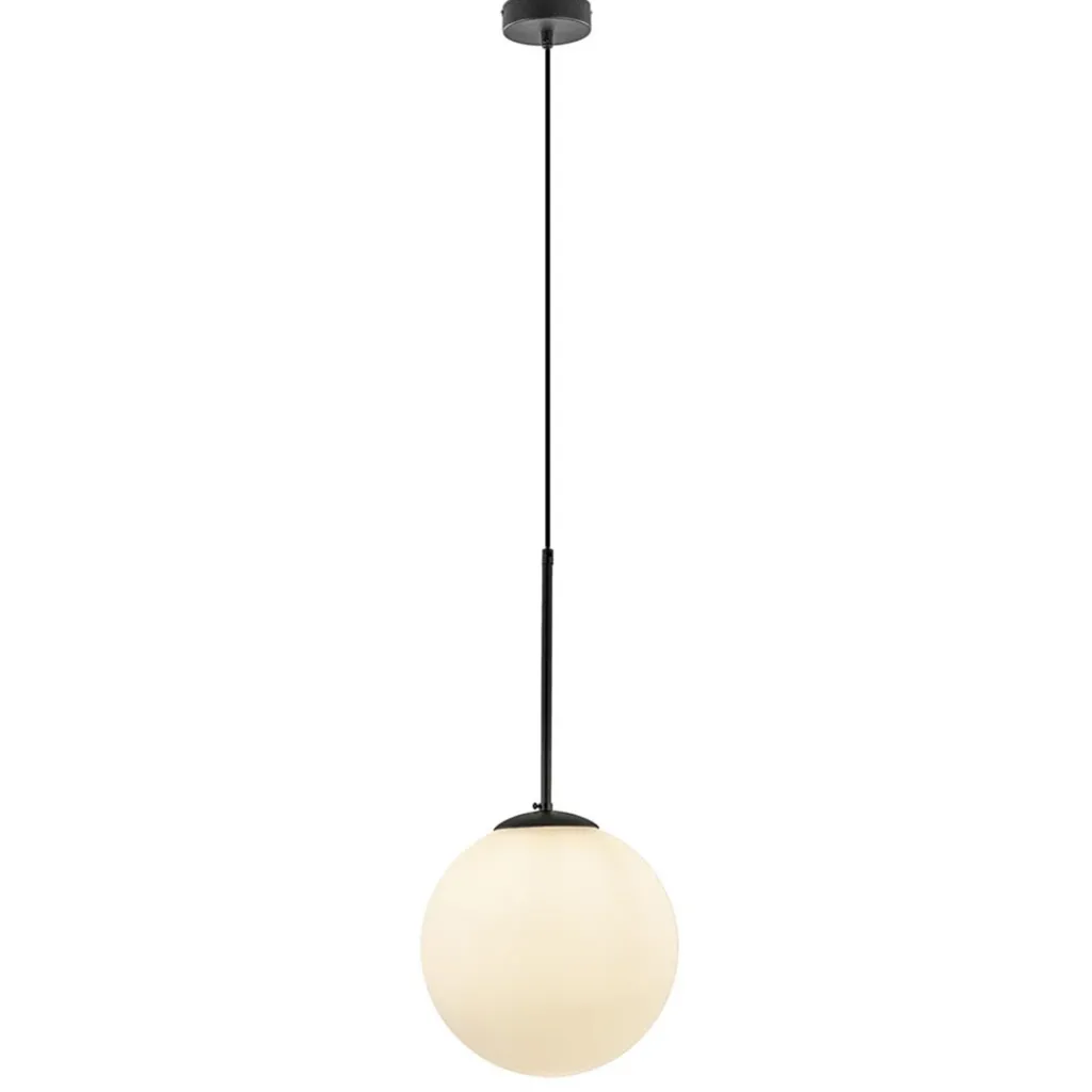 Straluma Hanglamp zwart met opaal wit glas 30 cm> Keukenverlichting|Eetkamerverlichting