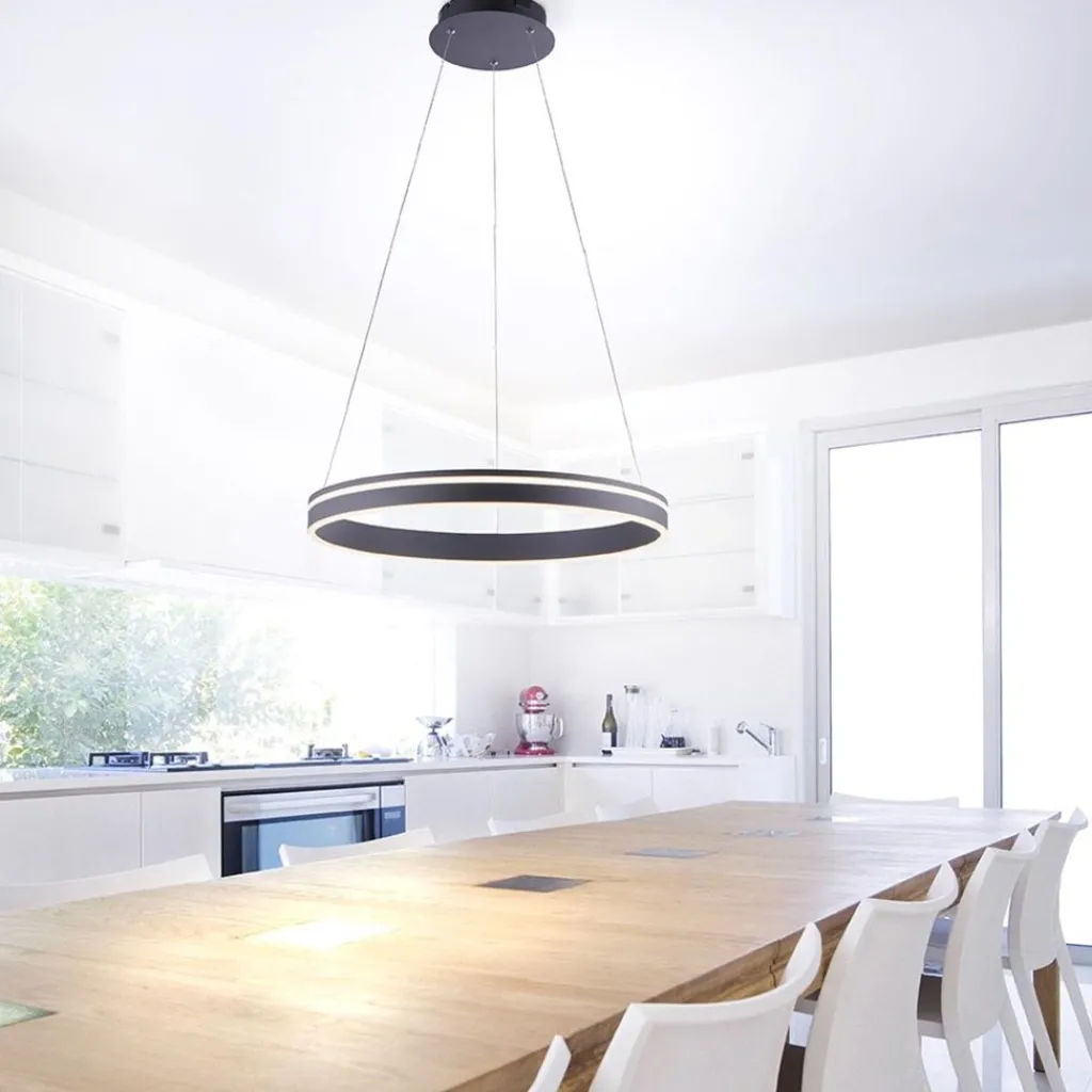 Straluma Hanglamp zwart ring 60cm + afst.bed.CCT> Hanglampen|Smart lampen