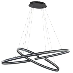 Straluma Hanglamp zwart 2x ledband ovaal> Hanglampen|Eettafellampen