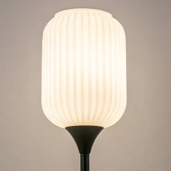 Straluma Hoge tafellamp zwart met wit glazen kap></noscript> Slaapkamerlampen|Woonkamerlampen