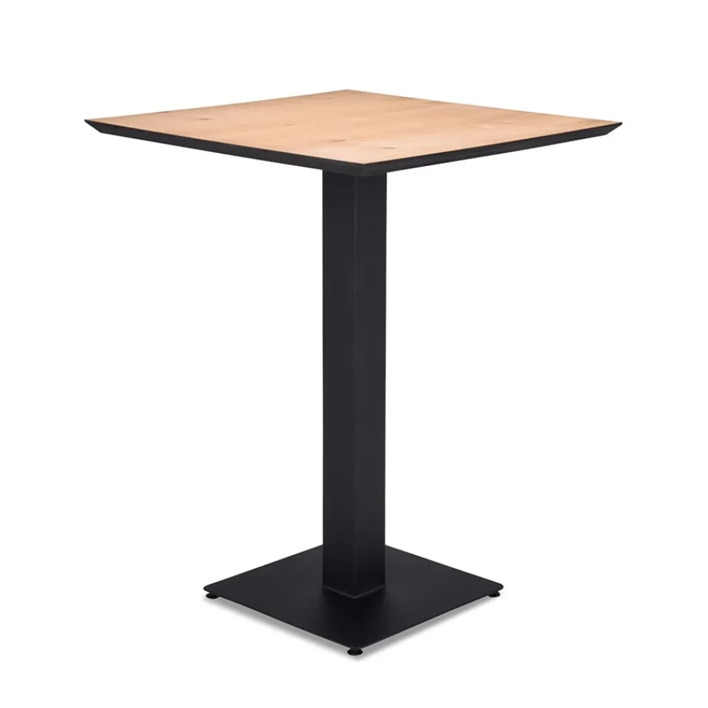 Straluma Horeca Bartafel vierkant 80x80 zwart met eiken> Bartafels