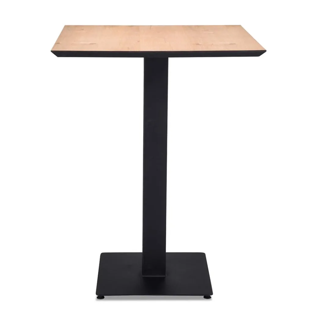 Straluma Horeca Bartafel vierkant 80x80 zwart met eiken> Bartafels