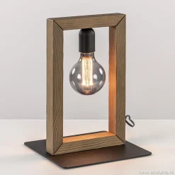 Straluma Houten tafellamp frame met zwart> Slaapkamerlampen|Halverlichting