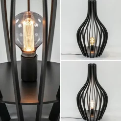 Straluma Houten tafel/vloerlamp mat zwart></noscript> Tafellampen|Vloerlampen