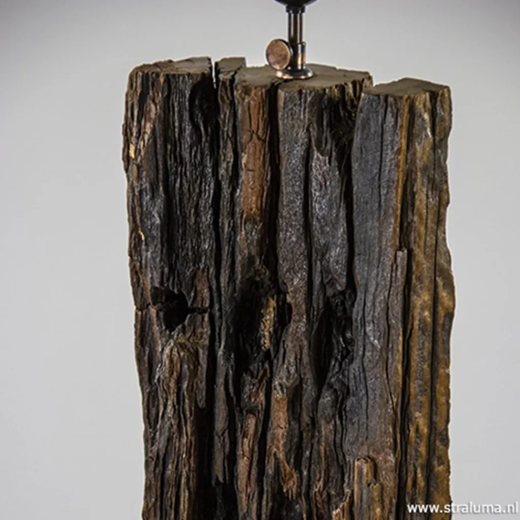 Straluma Houten vloerlamp met brons excl. kap> Lampenvoeten|Light and Living