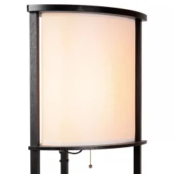 Straluma Houten vloerlamp zwart met beige kap><noscript><img width=