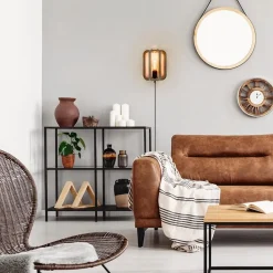 Straluma Houten wandlamp met zwarte fitting en snoer><noscript><img width=